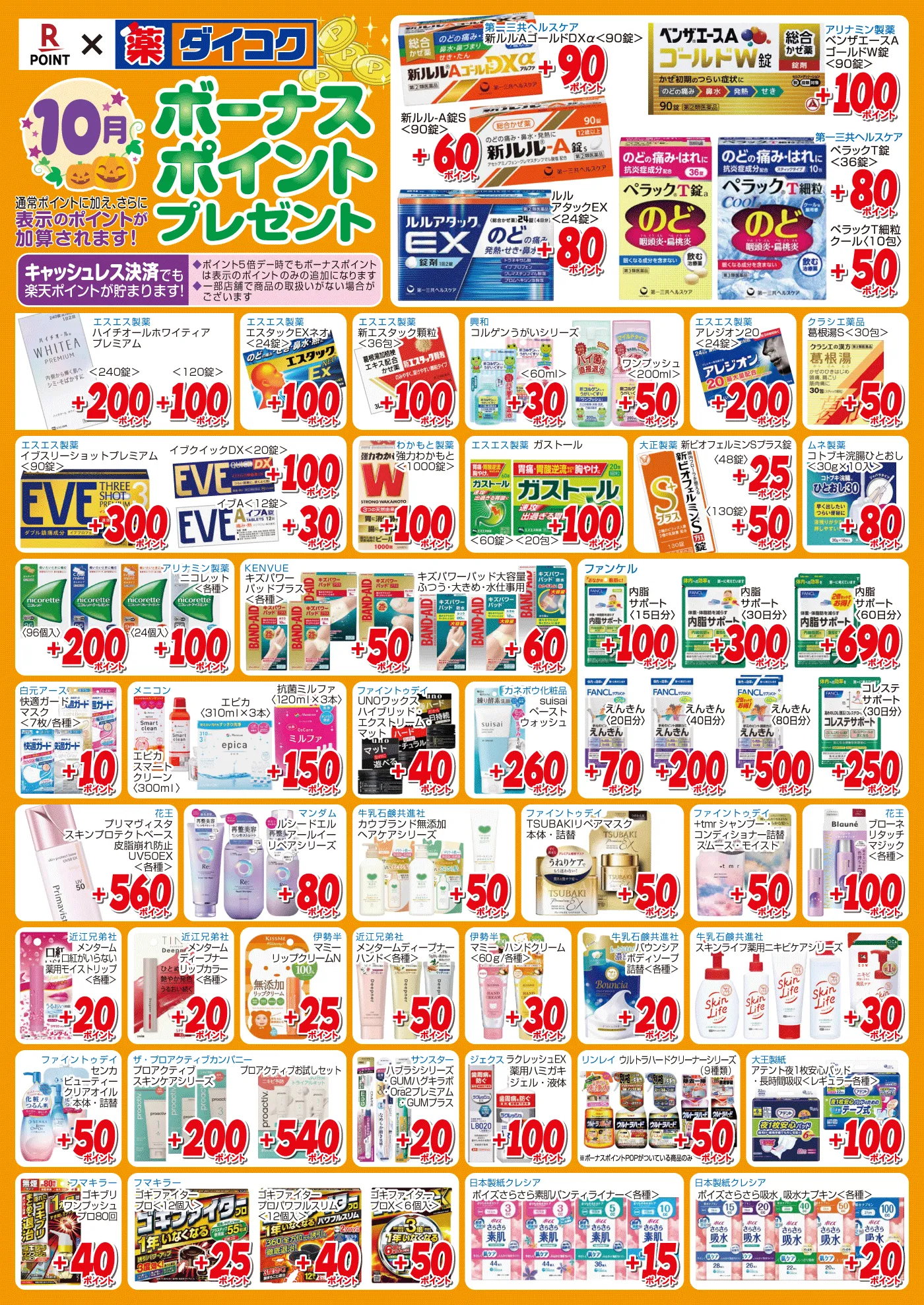 10月のボーナスポイント