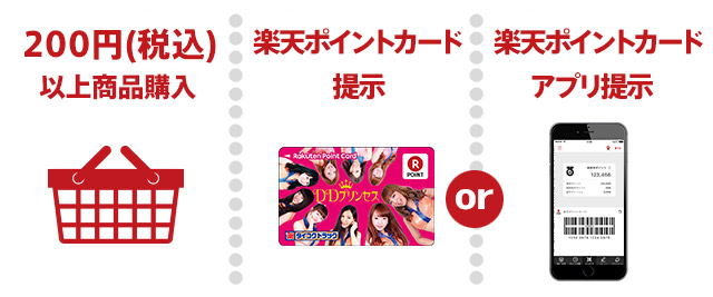 500円以上商品購入　ポイントカード提示orポイントカードアプリ提示